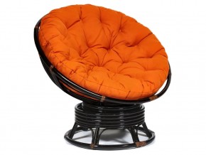 Кресло-качалка Papasan w 23/01 B с подушкой Antique brown, ткань Оранжевый в Чайковском - chajkovskij.magazin-mebel74.ru | фото