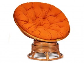 Кресло-качалка Papasan w 23/01 B с подушкой Cognac, ткань Оранжевый в Чайковском - chajkovskij.magazin-mebel74.ru | фото